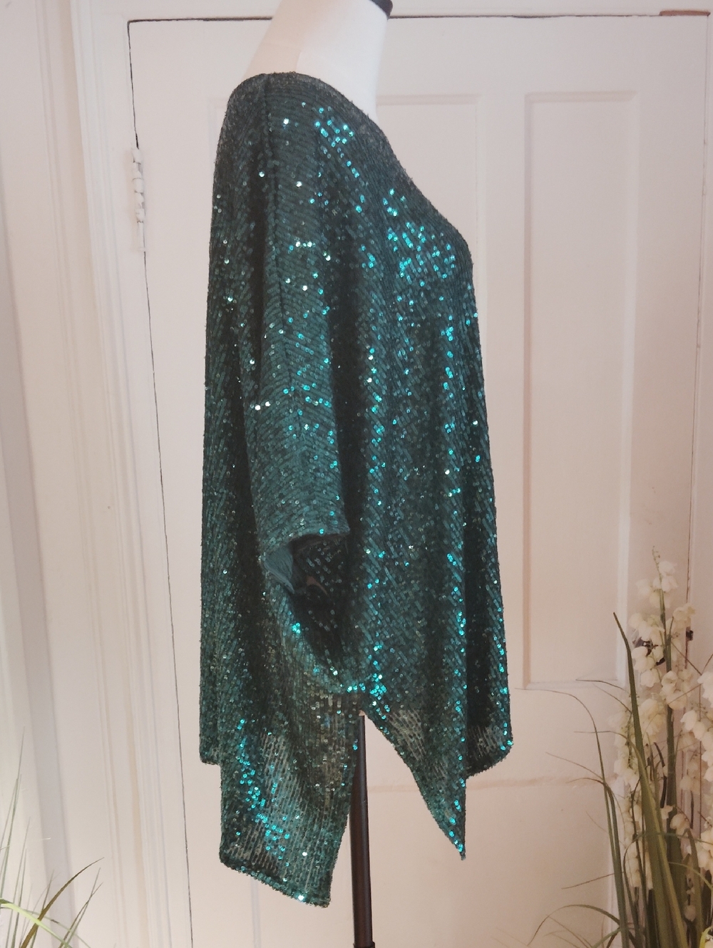 MSK Sequinned Round Neck Short Sleeve Blouse - Picture 14 of 16